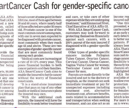 AXA SmartCancer Cash for gender-specific cancers