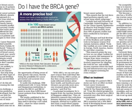 ARiCa (Asian Risk Calculator) calculates a breast cancer patient’s probability of carrying a faulty BRCA1 or BRCA2 gene
