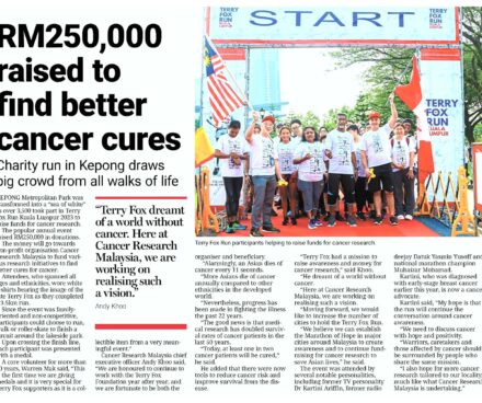 RM250,000 raised to find better cancer cures (The Star)
